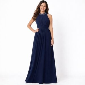 Mac Duggal Ieena Formal Evening Gown Sz 2 Blue Mother-Bride Dress Wedding Party